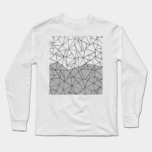 AB Half and Half White Long Sleeve T-Shirt